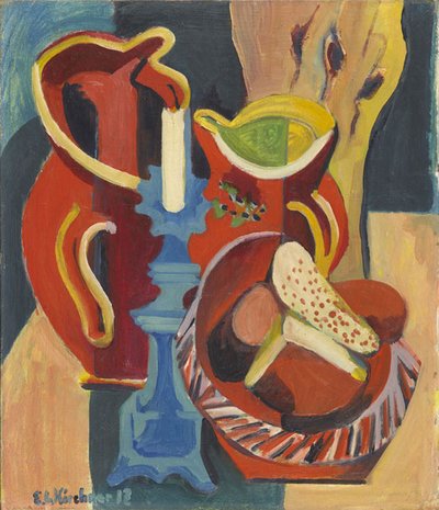 Stilleben mit Krügen und Kerzen von Ernst Ludwig Kirchner